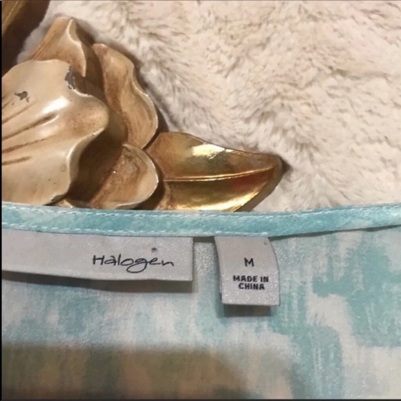 Halogen Silk Sleeveless Front Ruffle Blouse Medium - Picture 5 of 7